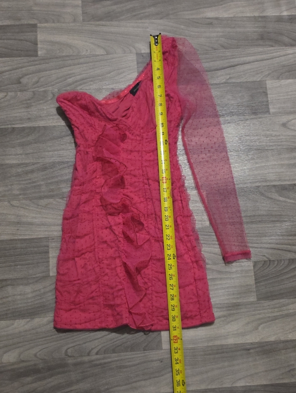 MAJORELLE Hot Pink One-Shoulder Ruffle Mini Dress - Picture 8 of 11